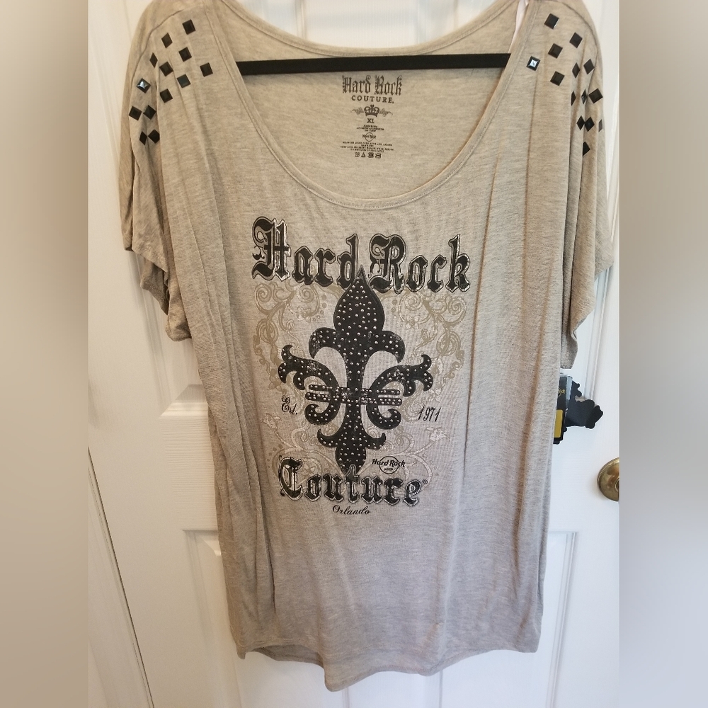 Hard Rock Cafe Women's Grey Top
